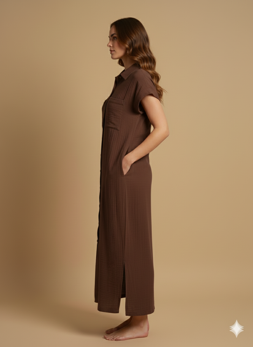Brown Cotton Dress