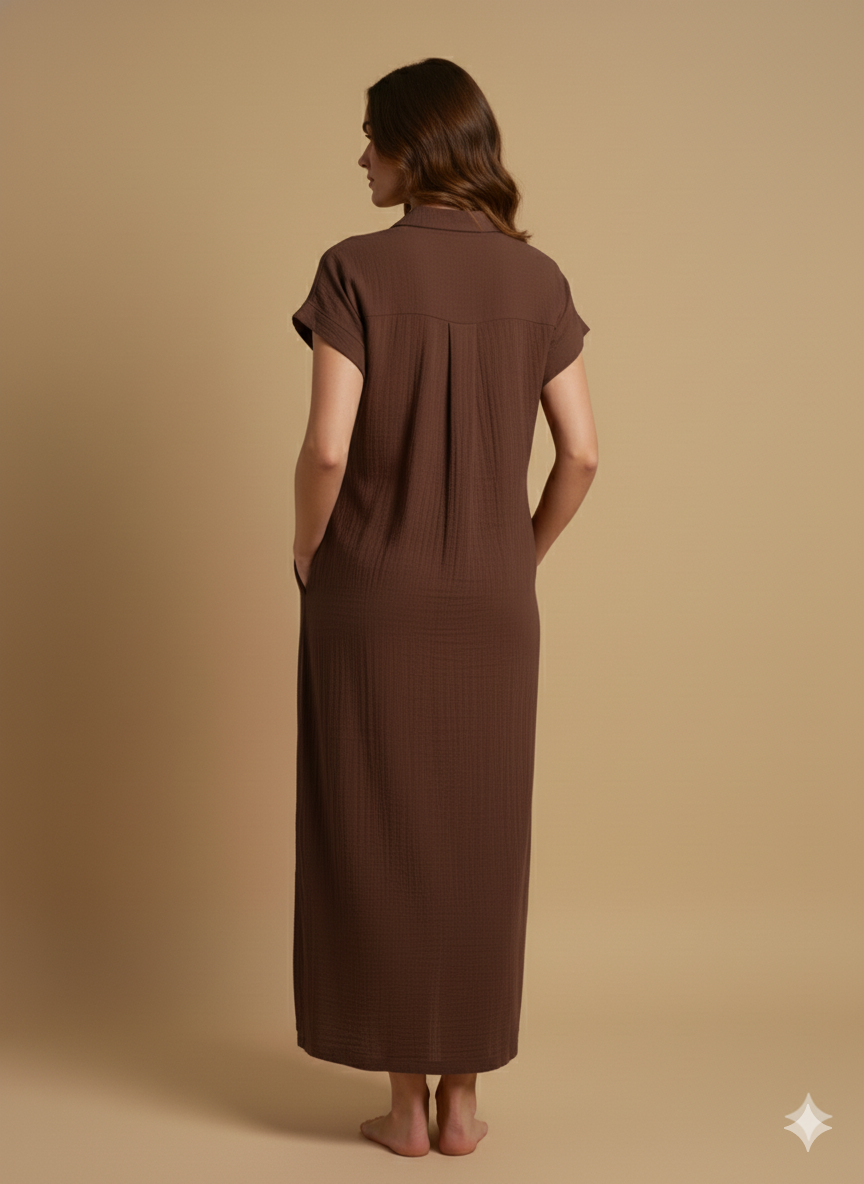 Brown Cotton Dress