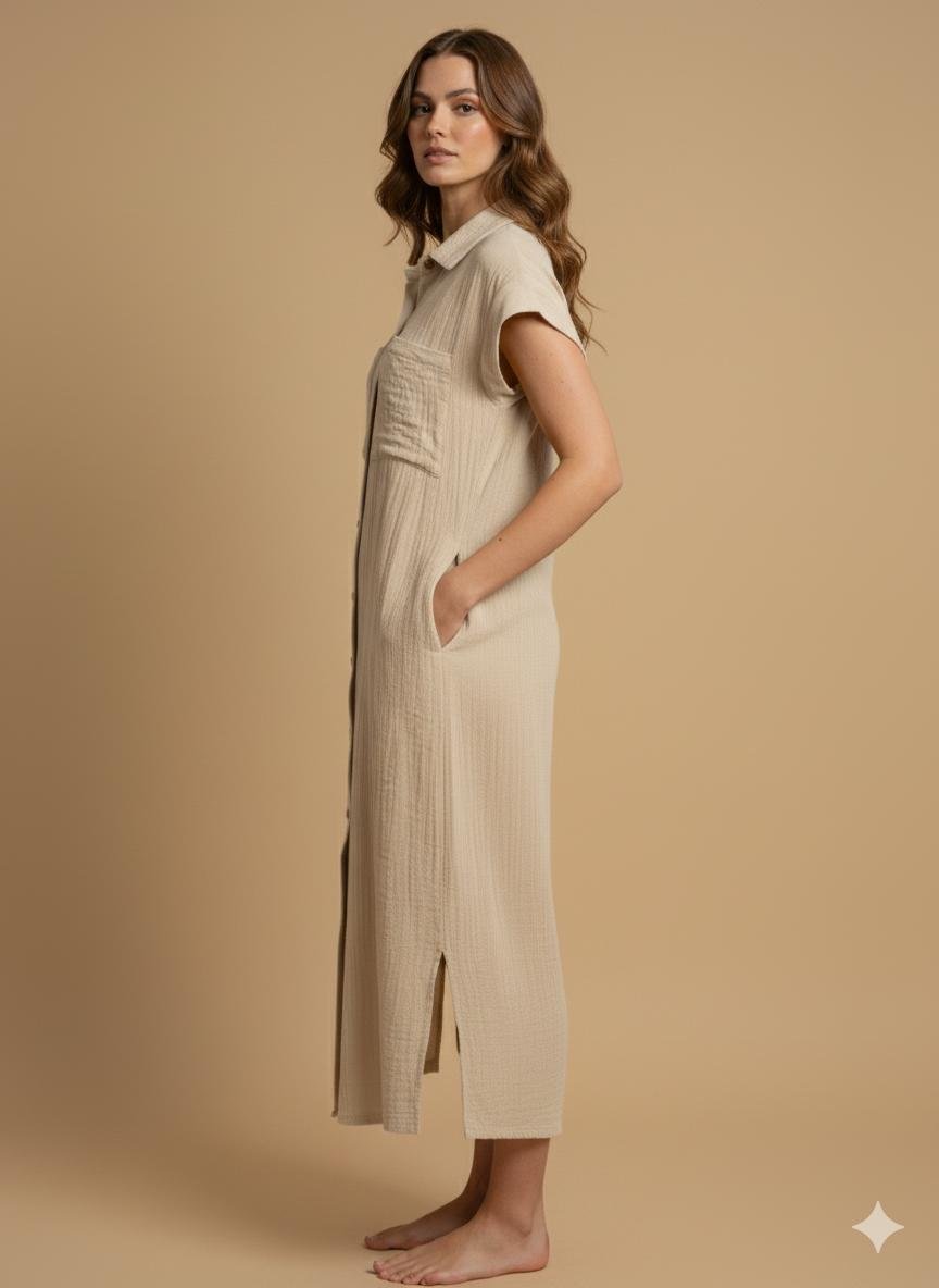 Biege Cotton Dress
