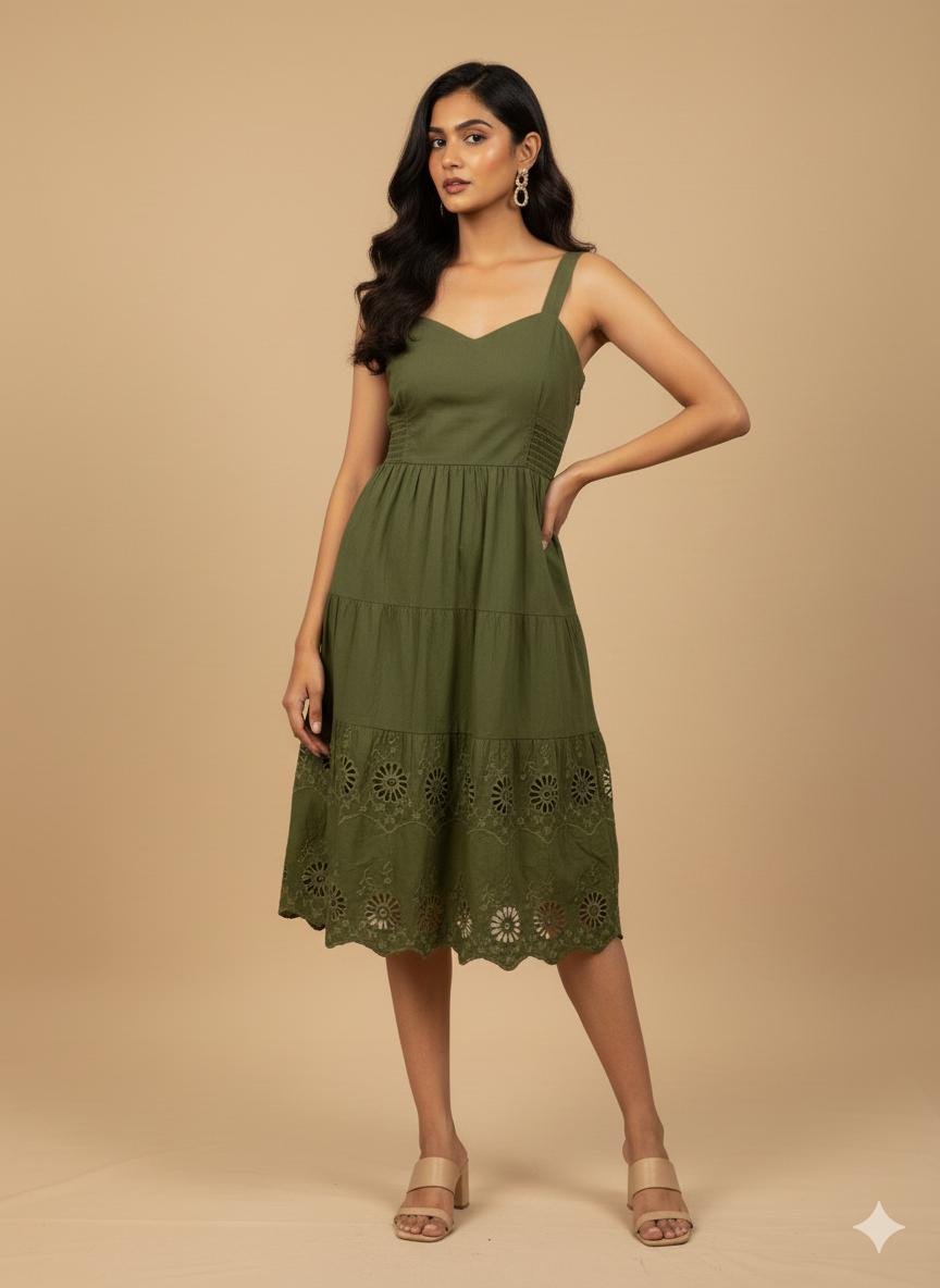 Olive Green Midi Dress