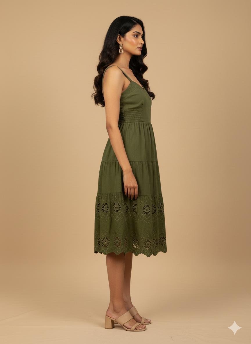 Olive Green Midi Dress