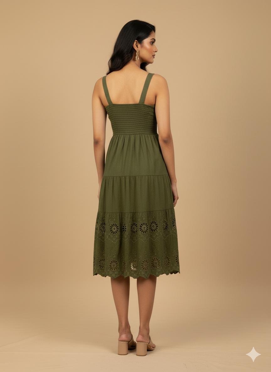 Olive Green Midi Dress
